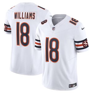 Men's Chicago Bears #18 Caleb Williams  White 2024 NFL Draft First Round Pick Player F.U.S.E. Vapor Untouchable Limited Stitched Football Jersey
