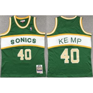 Youth Oklahoma City Thunder #40 Shawn Kemp Green/White Stitched Basketball  Jersey